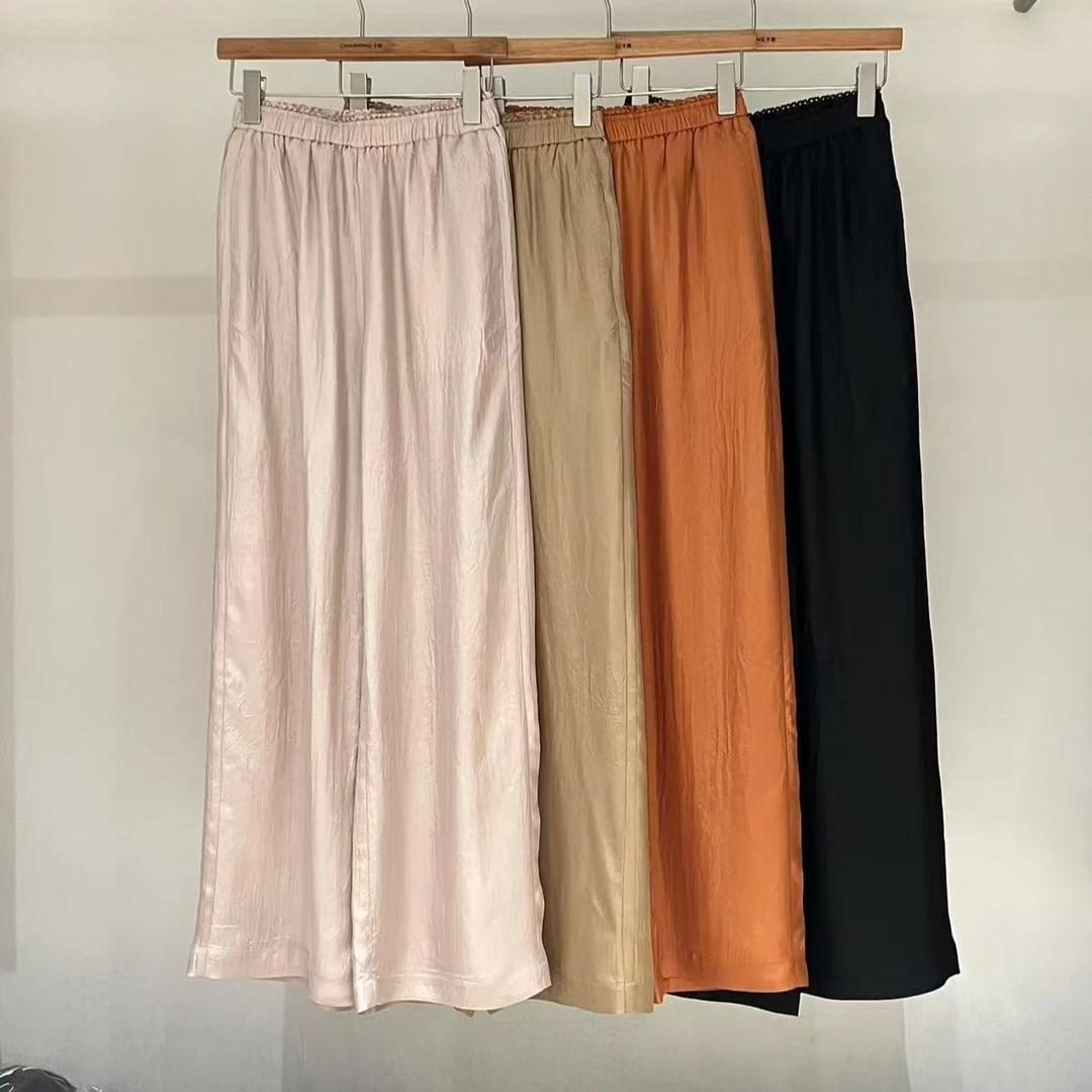 【锦衣服饰】QM 7183(257183)韩系百搭松紧腰阔腿裤