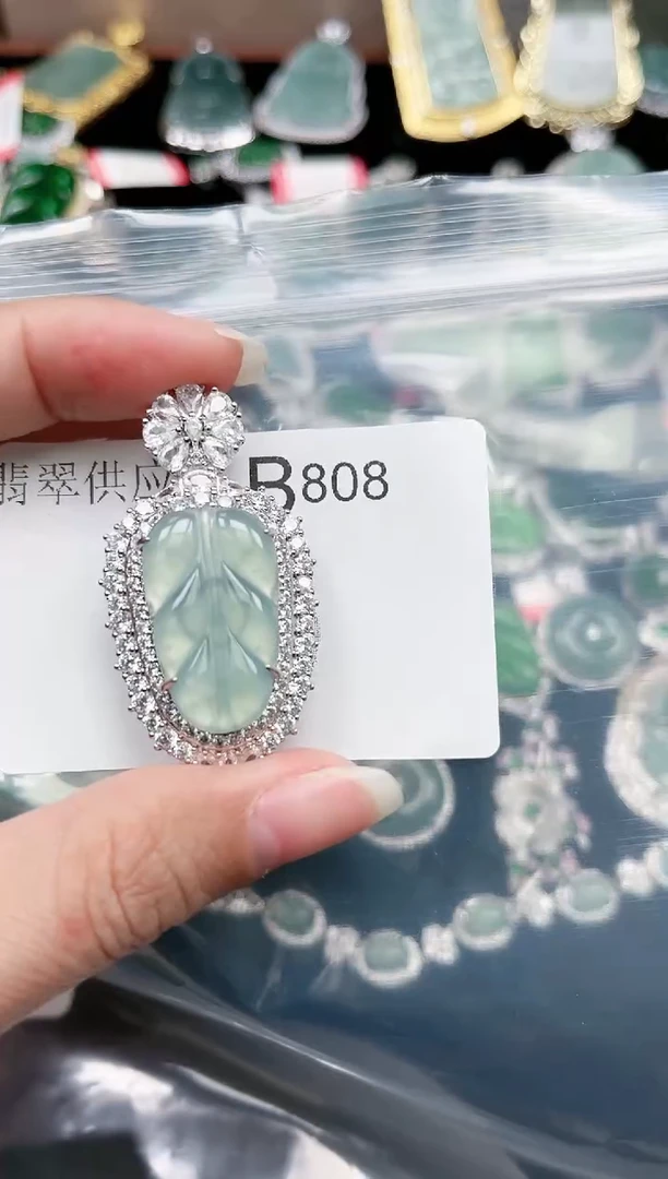 【闪购商品】翡翠颈饰未镶嵌808赠皮绳