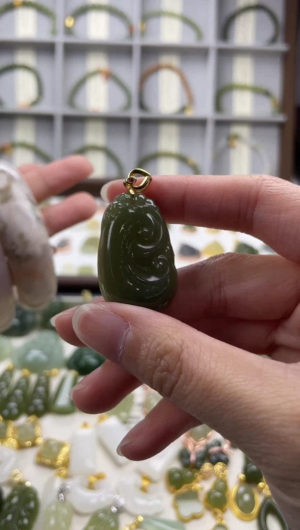 吊坠(不含链)银S925镶嵌和田玉吊坠(不含链) 银S925镶嵌 和田玉