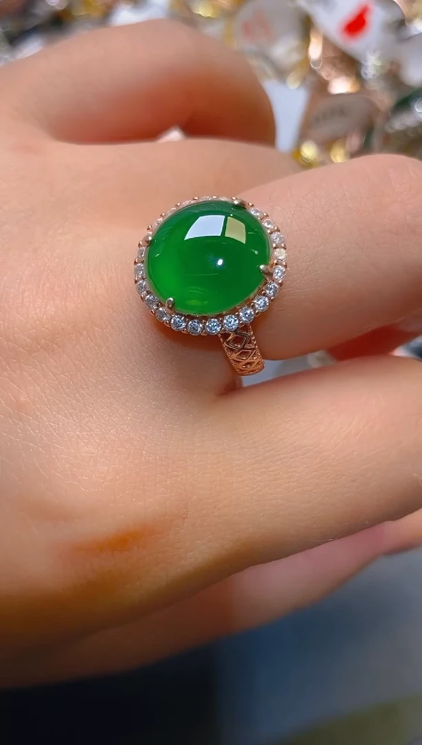 【闪购商品】翡翠耳饰银S925镶嵌天然A货翡翠1