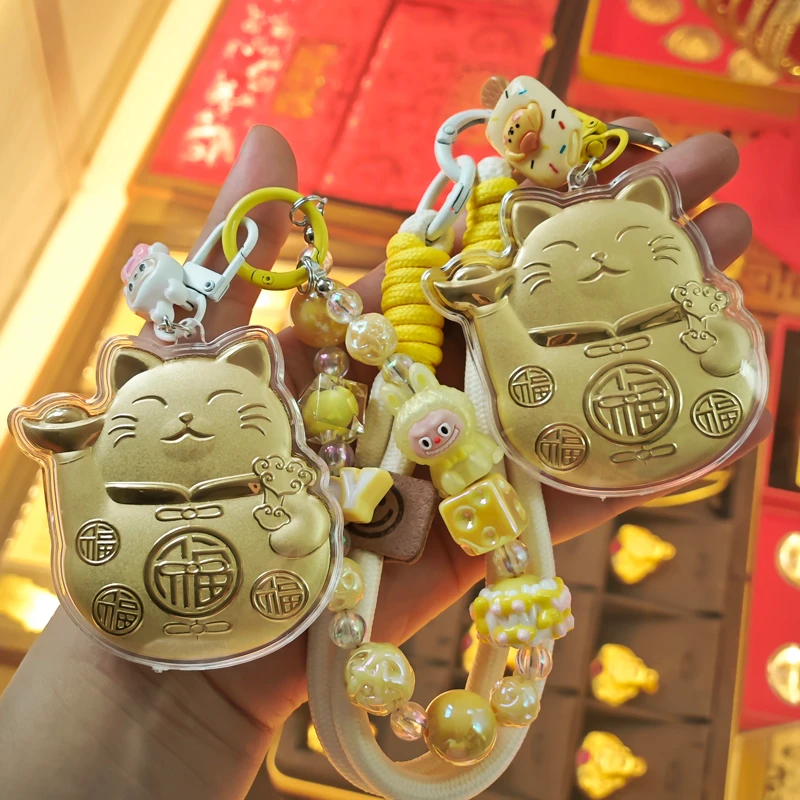 含金工艺品【中国金店】纳福猫手机挂饰包包挂送女友情人节必备礼物