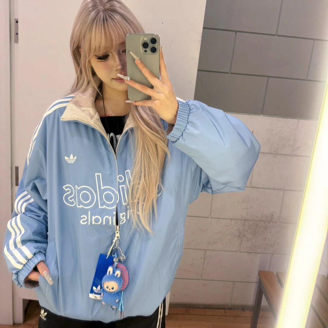 ADIDAS三叶草M REVJKT潘展乐同款保暖双面穿运动宽松棉服KS5955