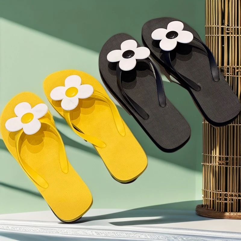 少女风田园风花朵注压夏季甜美人字拖韩版人字拖鞋ins