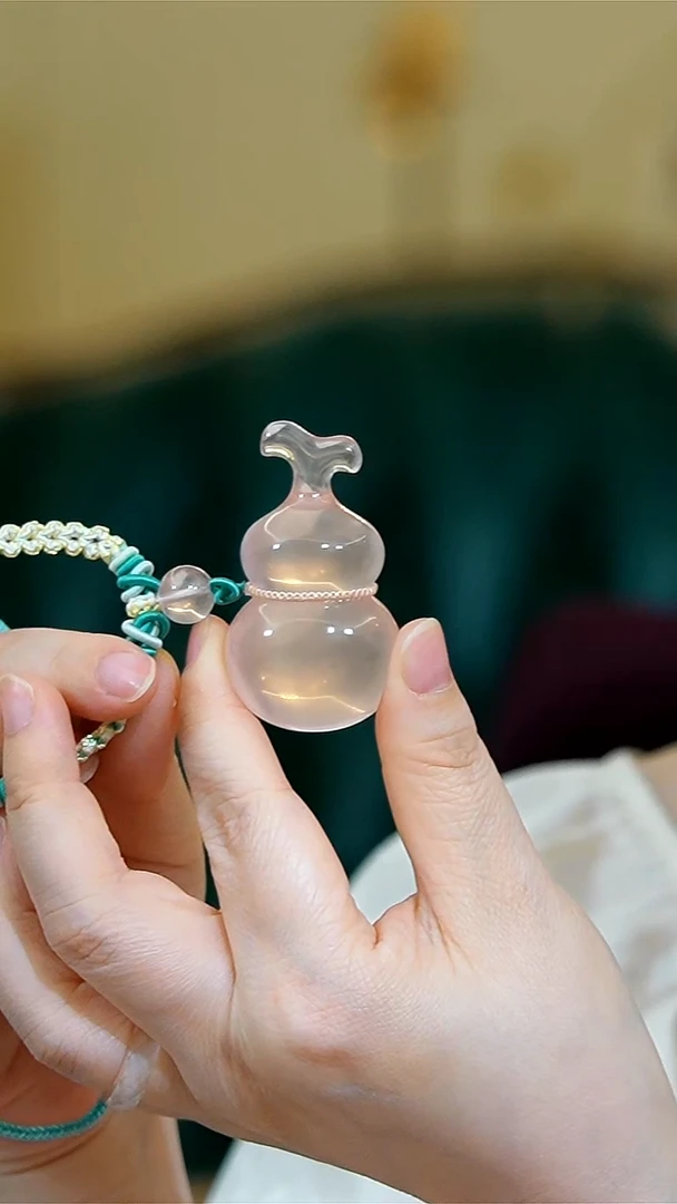 【闪购商品】水晶项链未镶嵌粉晶葫芦手工绳项链