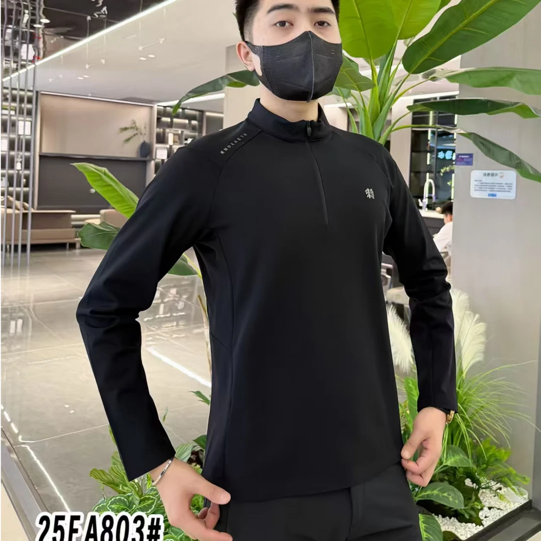 男士半拉链时尚打底上衣803