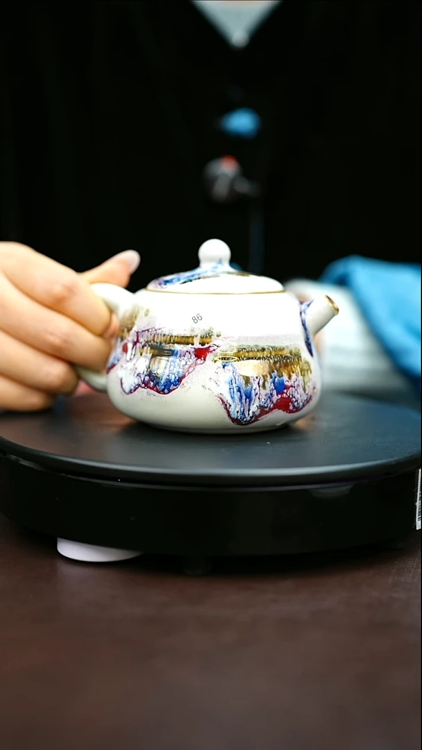 86#原矿钧瓷炉钧釉福禄壶