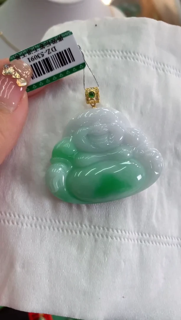 【闪购商品】翡翠吊坠(不含链)18K金镶嵌挂件