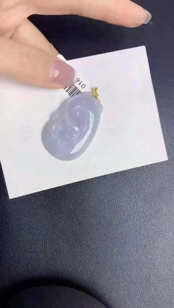 颈饰18K金镶嵌翡翠缅甸天然翡翠A货