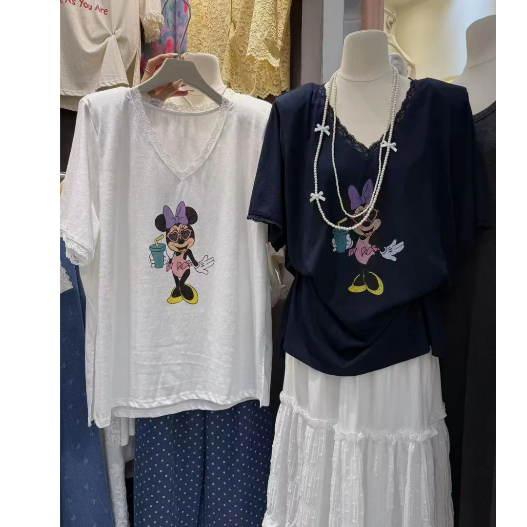 十三行白白-夏季新款V领米妮T恤#9578