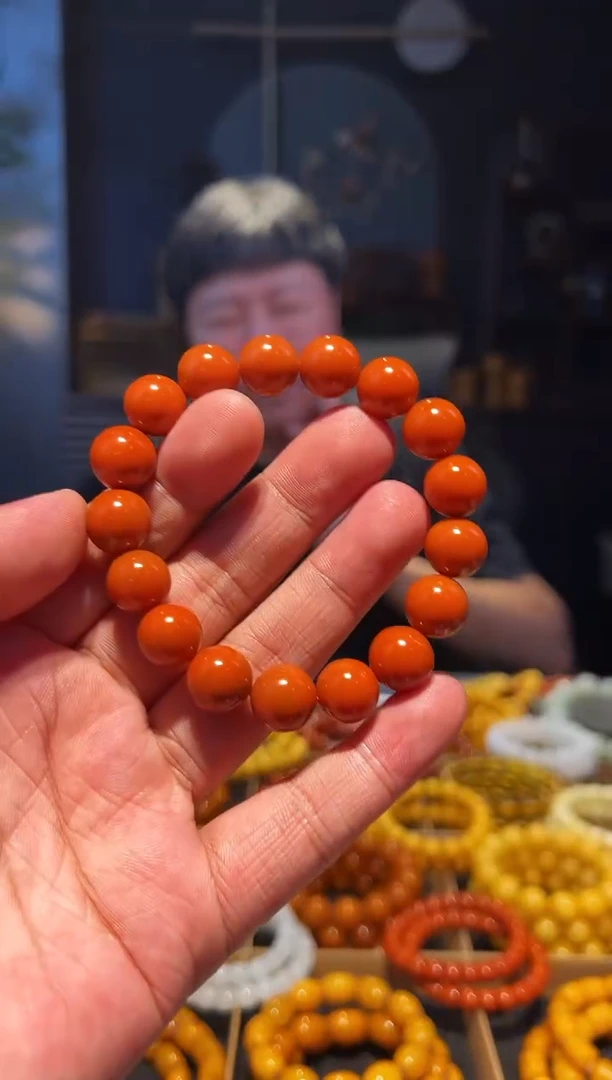 未镶嵌手串南红玛瑙12左右柿子黄
