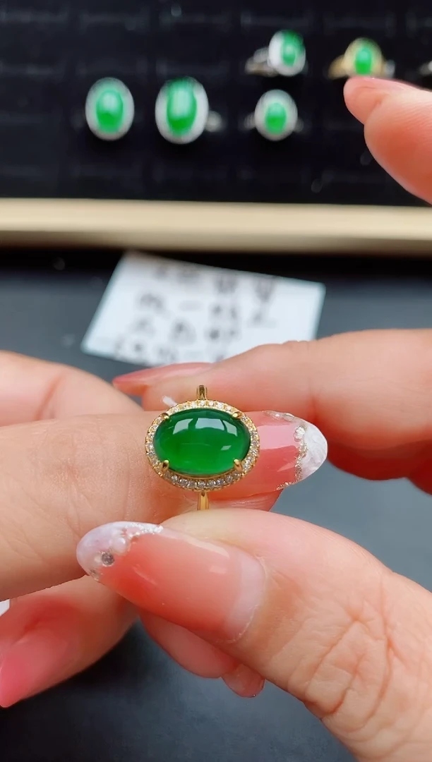 【闪购商品】翡翠戒指银S925镶嵌05880