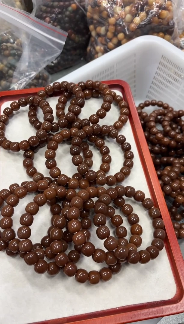 菩提根/象牙果手串14水磨风化纹瑕疵不挑（808）