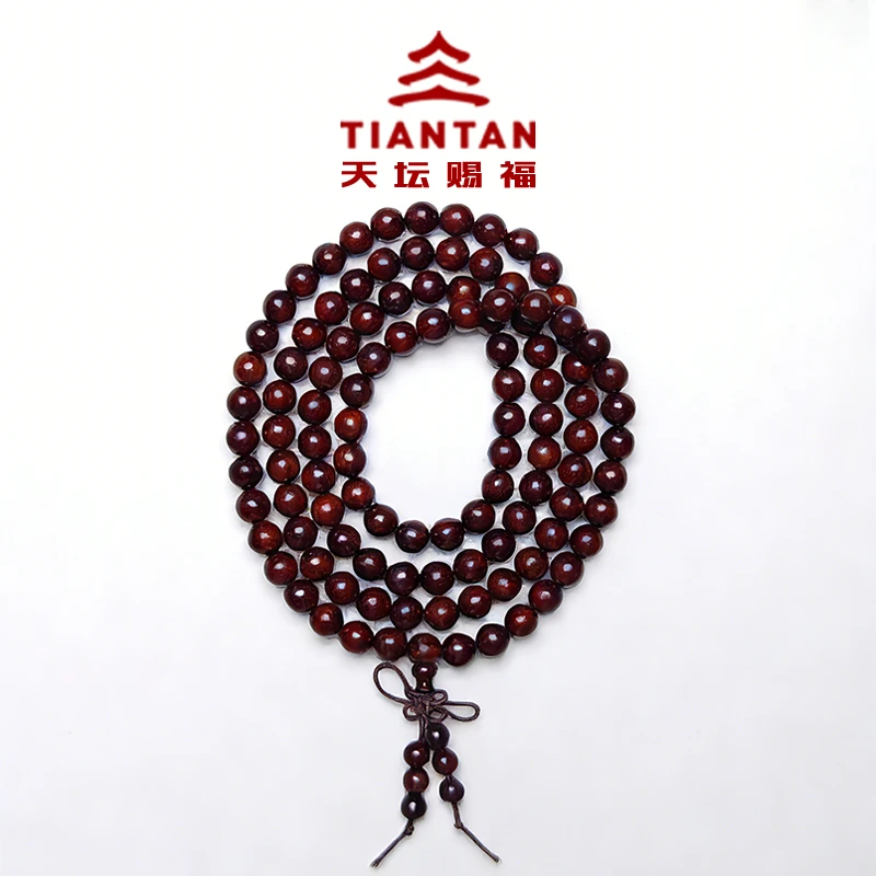 【天坛赐福】0.8cm佛珠108颗印度小叶紫檀手串