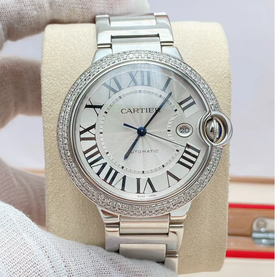99新 Cartier/卡地亚 卡地亚蓝气球自动机械后镶钻/42/
