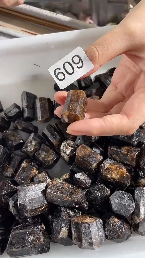 未镶嵌摆件碧玺黑金碧玺-609