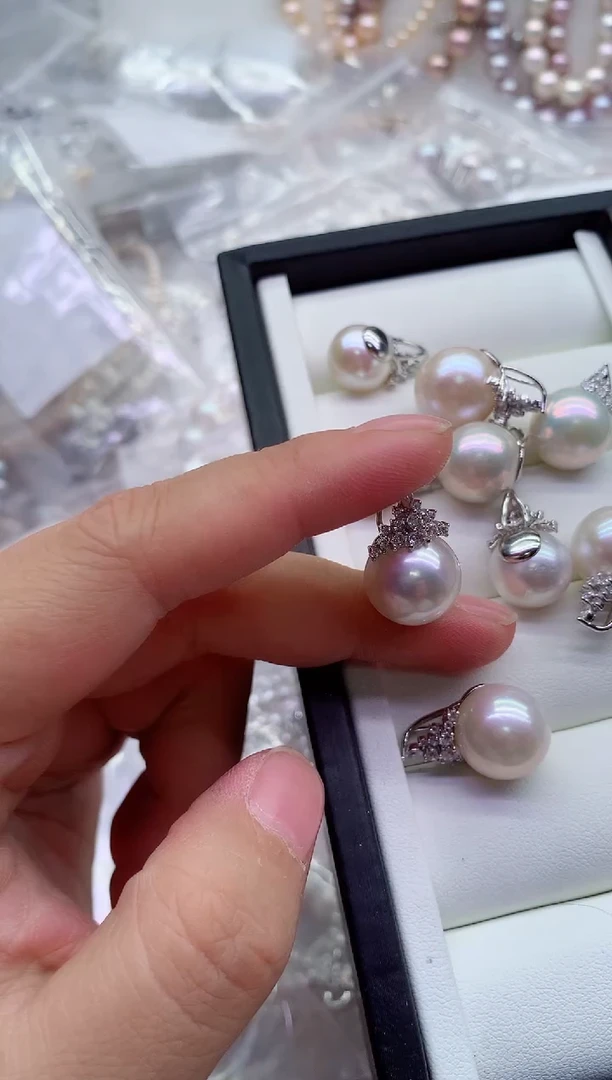 淡水珍珠银S925镶嵌吊坠(不含链)多样性发其一，非无暇