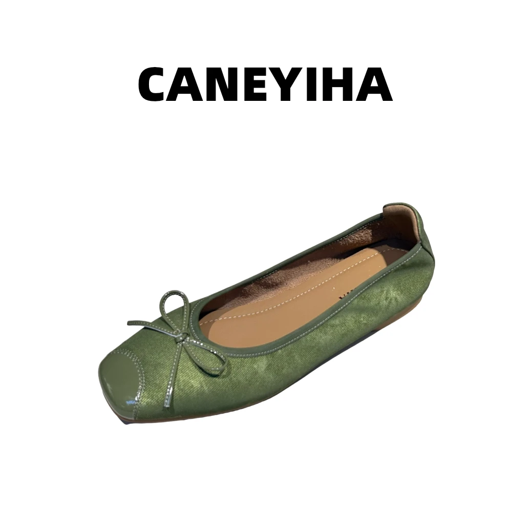 CANEYIHA方头气质优雅舒适精致百搭平底跳舞鞋816-50