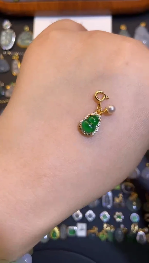 翡翠银S925镶嵌吊坠(不含链)1