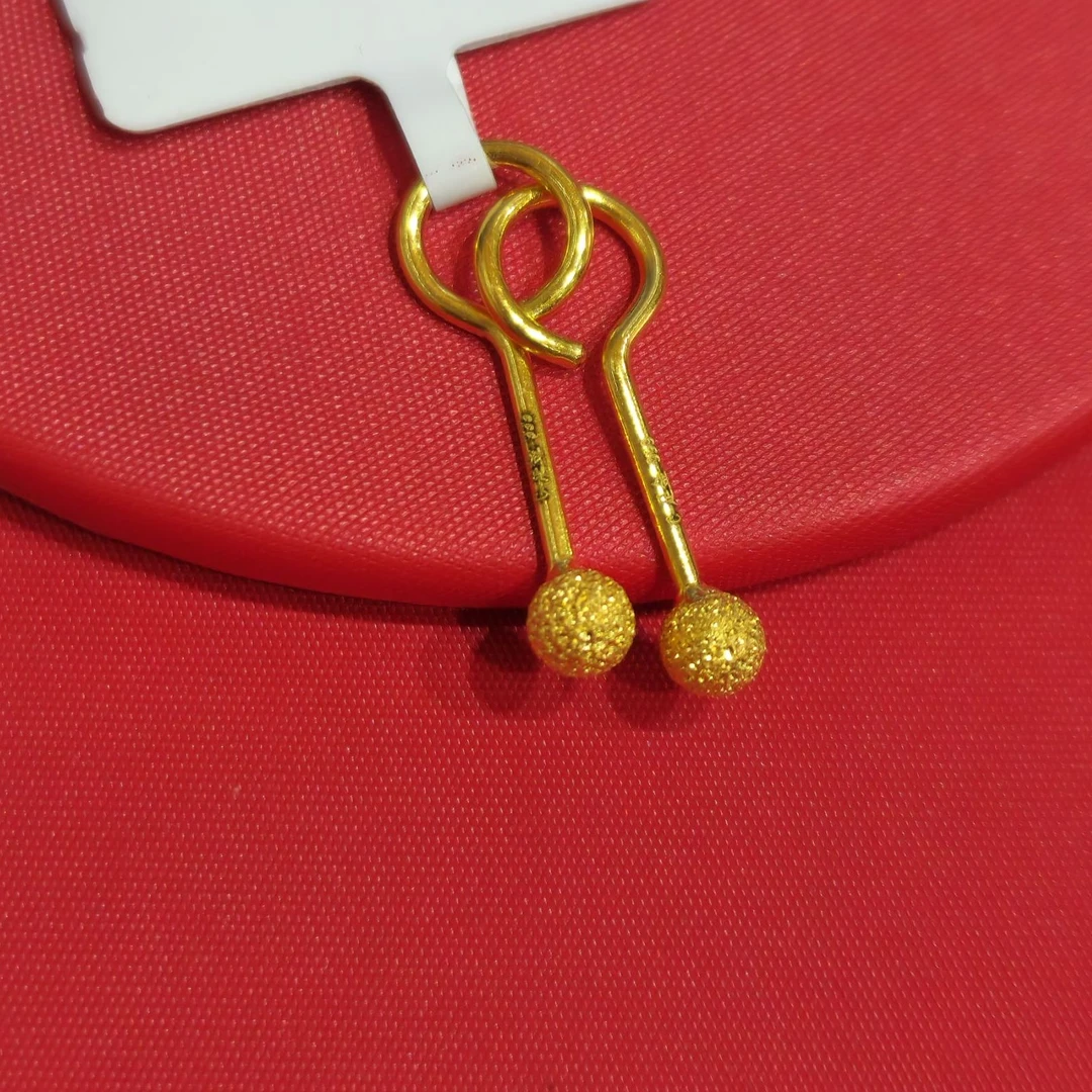 【思思专享】 足金999饰品 球球耳钉 XP 0.82