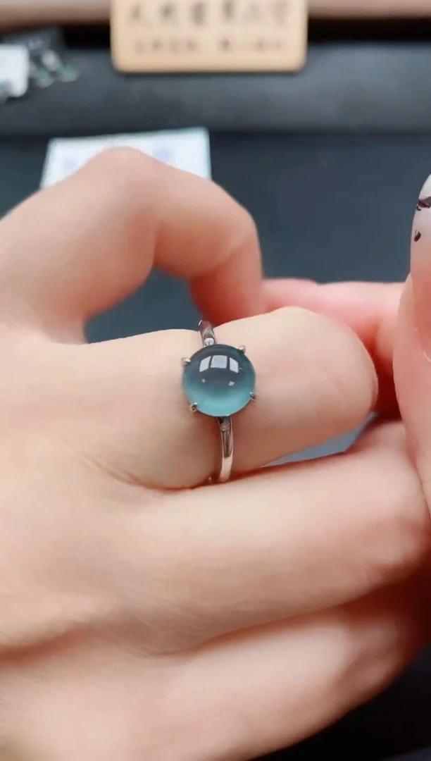 银S925镶嵌戒指翡翠1