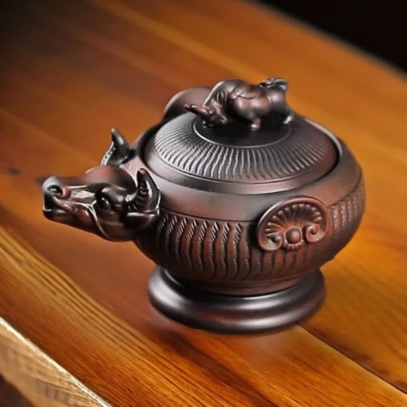 高档紫陶手抓壶云南建水复古旋转茶壶手工泡茶壶茶道功夫茶具