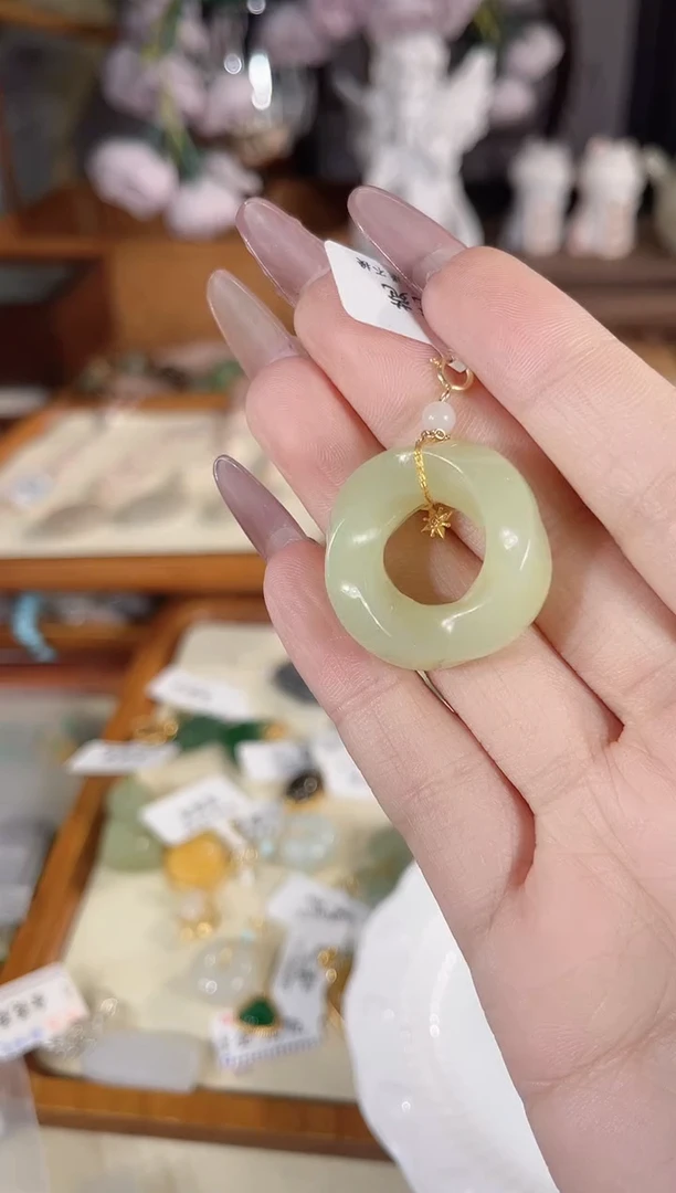 吊坠(不含链)银S925镶嵌和田玉多样性发其一孤品默认微瑕