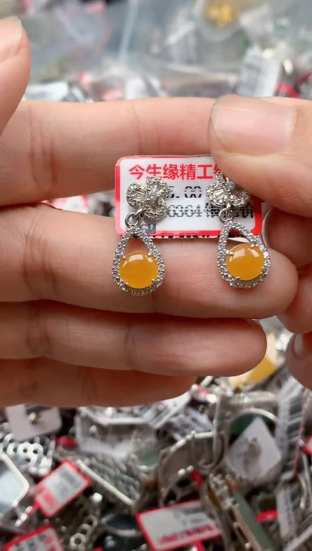 银S925镶嵌戒指翡翠天然A货缅甸翡翠