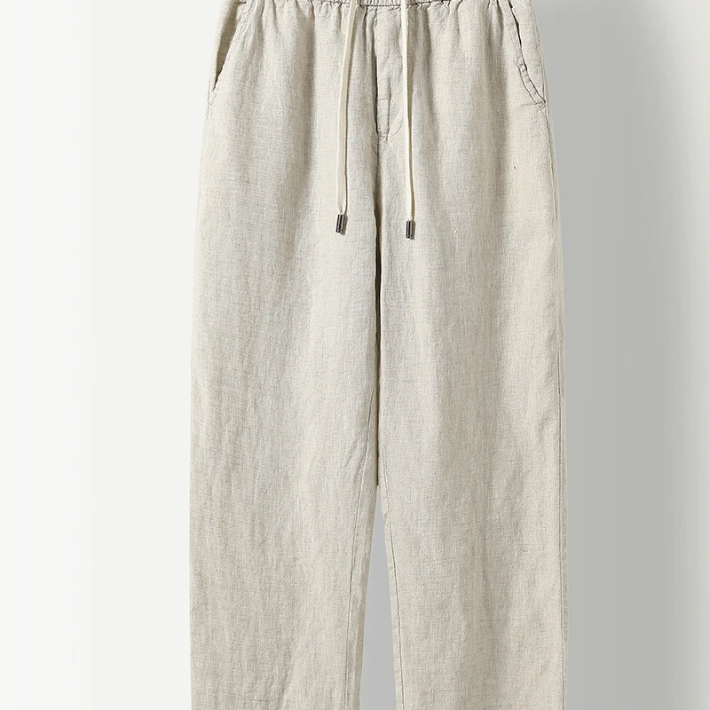 【佐菲古】2025年夏季新款亚麻男卫裤休闲显瘦宽松高端舒适休闲裤