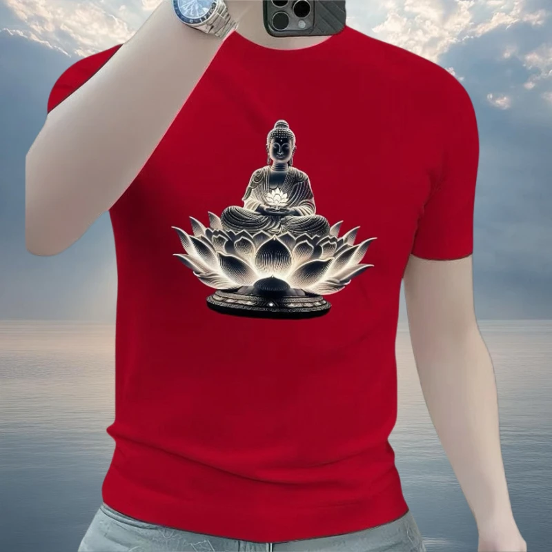 2025夏季潮流时尚百搭休闲男士圆领套头短袖丝光棉修身韩版半袖