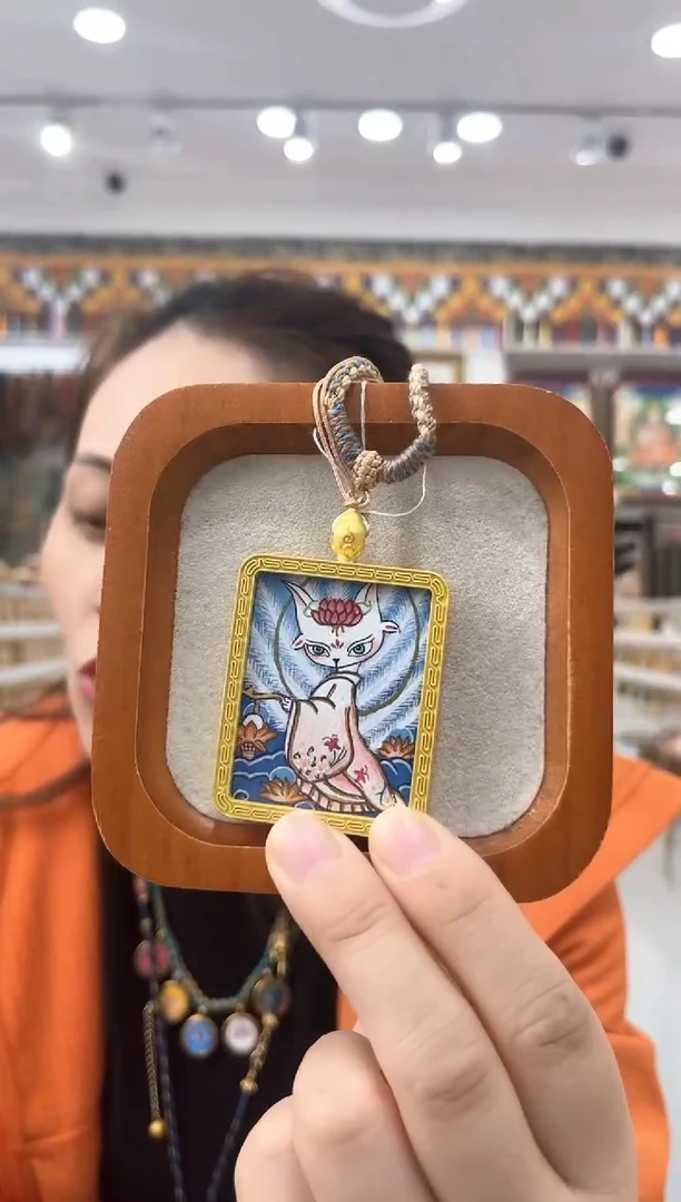 吊坠九尾狐    纯手绘唐卡 （非质量问题 不退不换）