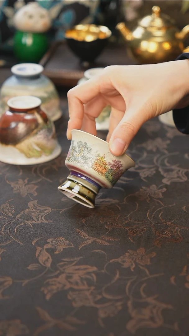 杯景德镇陶瓷杯碗柴烧多人
