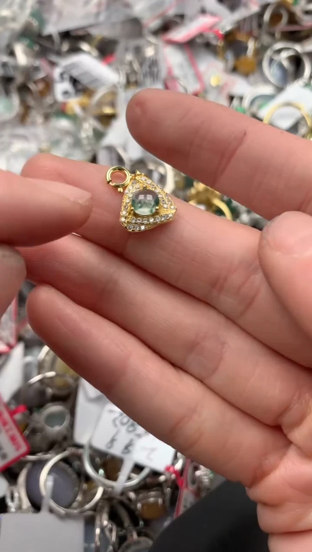 银S925镶嵌戒指翡翠999----4