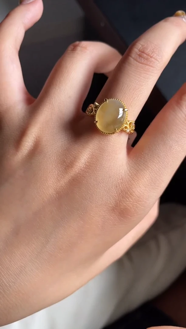 翡翠戒指银S925镶嵌一物一证一礼盒