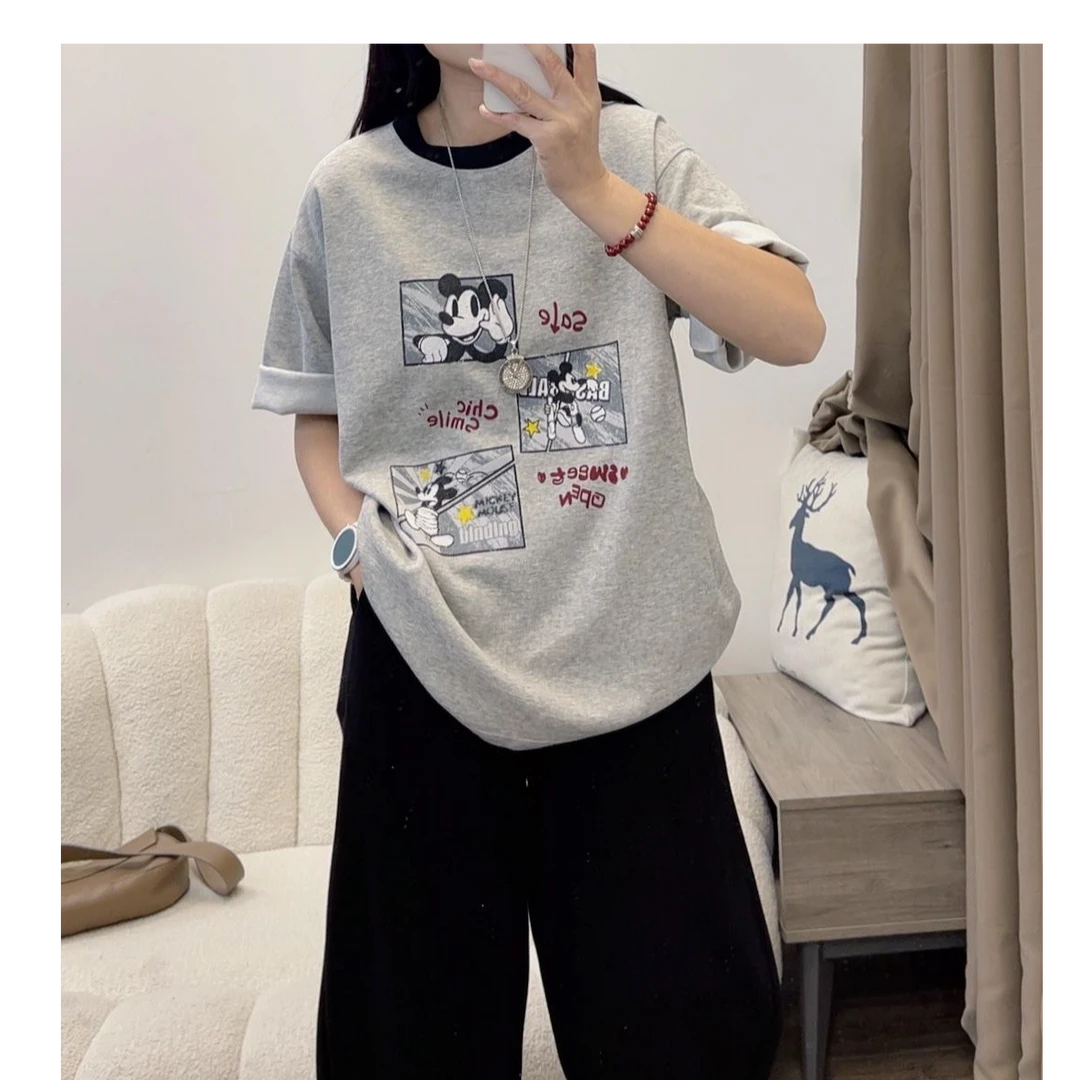 简约正肩短袖t恤女夏季2025新款宽松设计感小众半袖上衣DYY2752