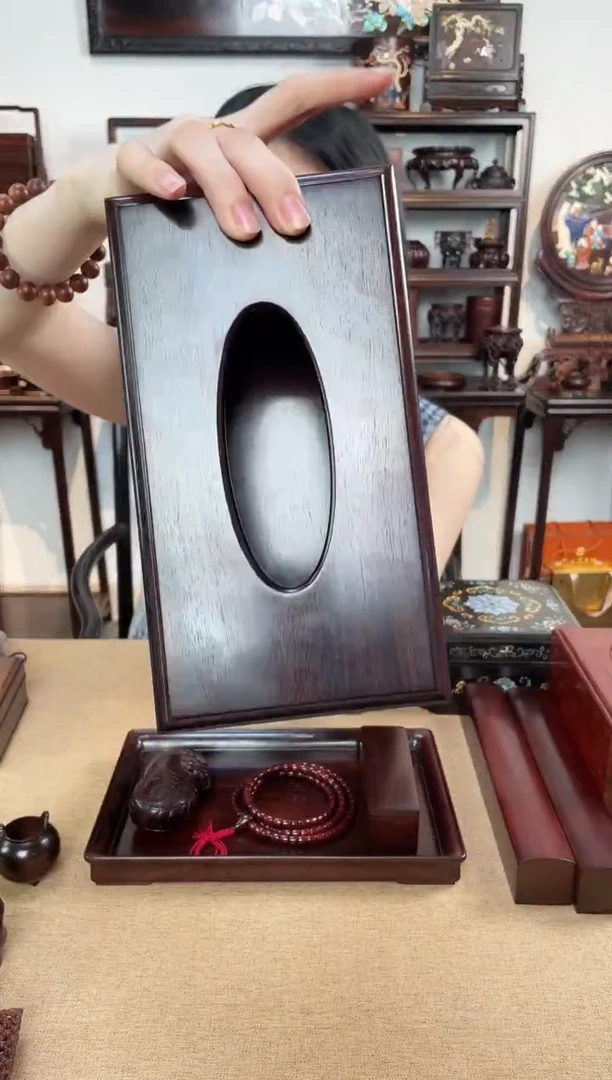 紫檀木类成套家具大号纸巾盒
