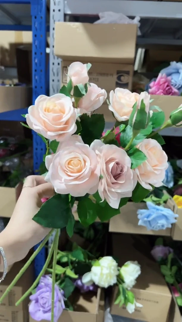 2枝香槟1枝卡布手感保湿玫瑰