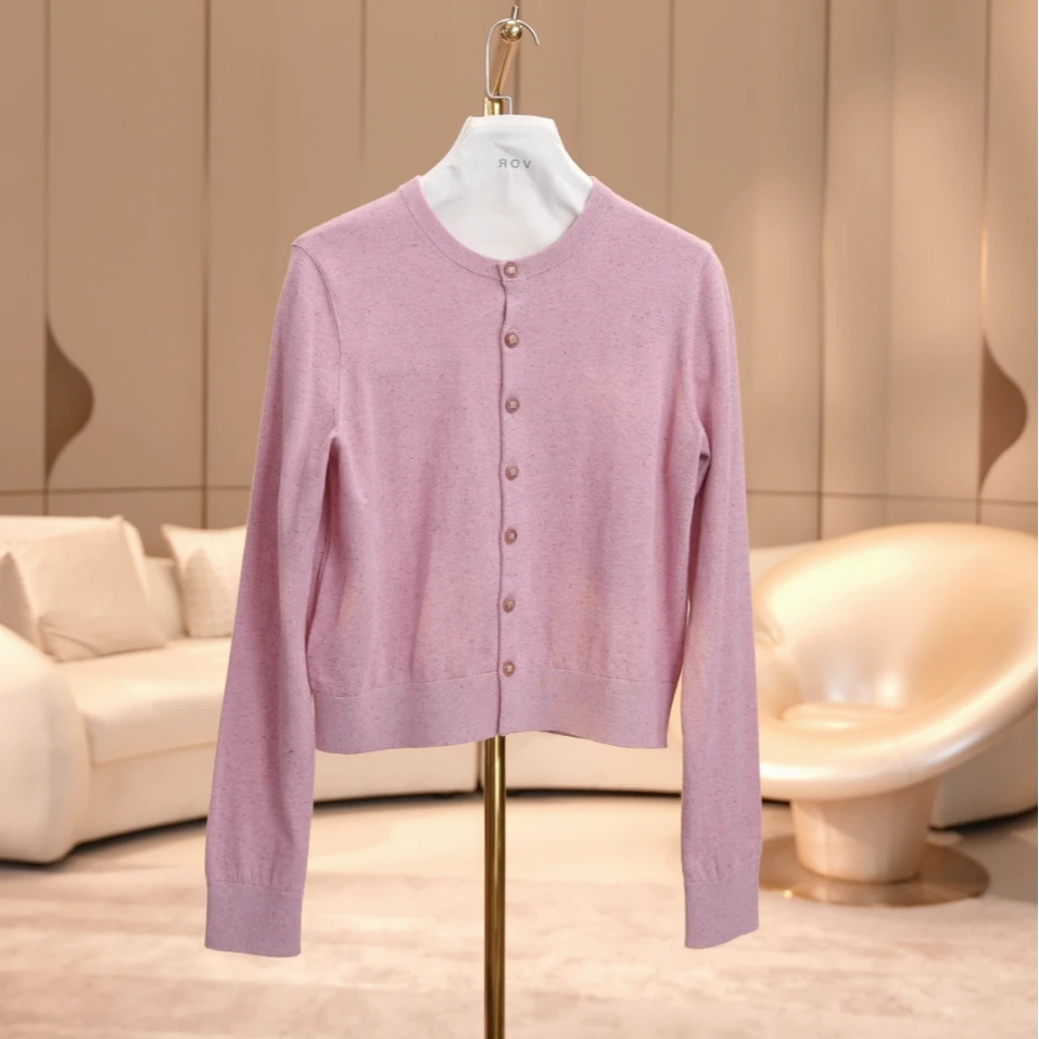 【冬姐自主品牌】VOR 2股48支 16针 圆领羊绒开衫 X25300094