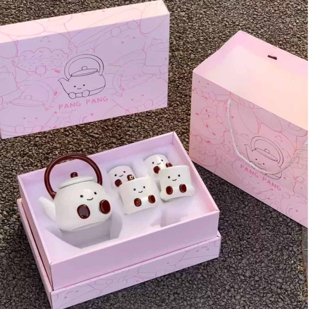 胖胖脚丫陶瓷茶具咖啡杯壶水具套装女生礼物节日礼盒装