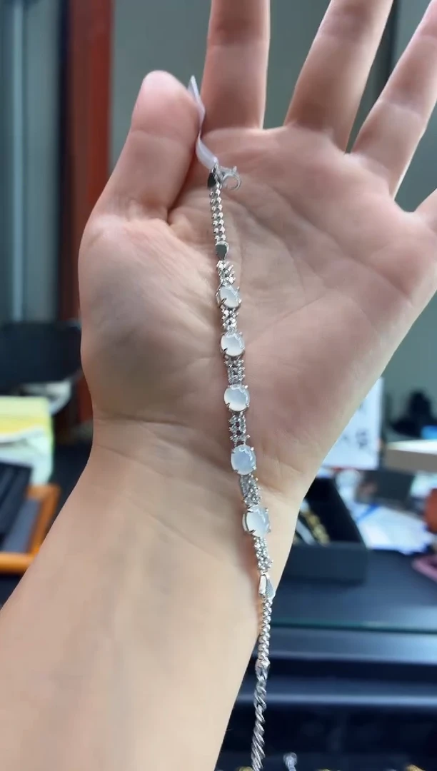 银S925镶嵌手链翡翠111111111