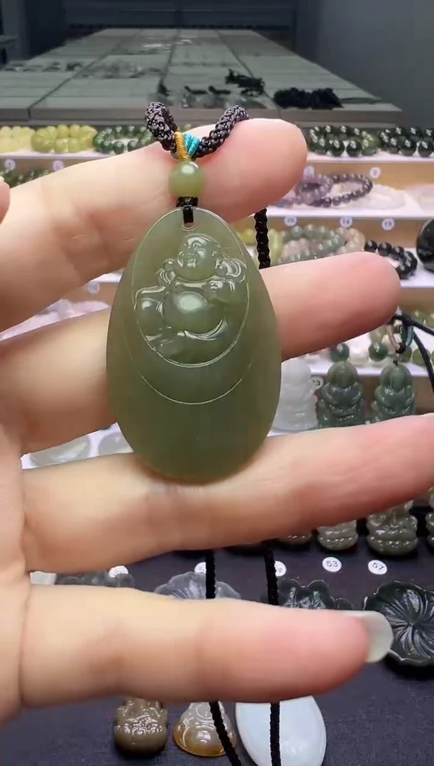 颈饰未镶嵌和田玉129号链接绑好绳子配和田玉顶珠