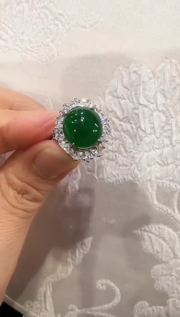 翡翠银S925镶嵌颈饰国风