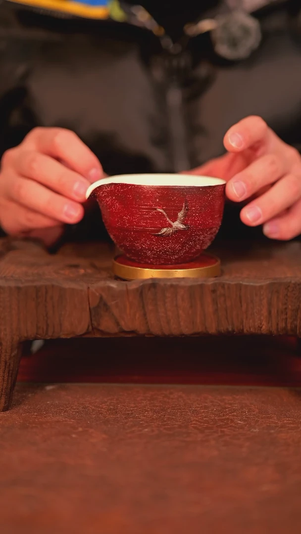 手工仙鹤公道杯