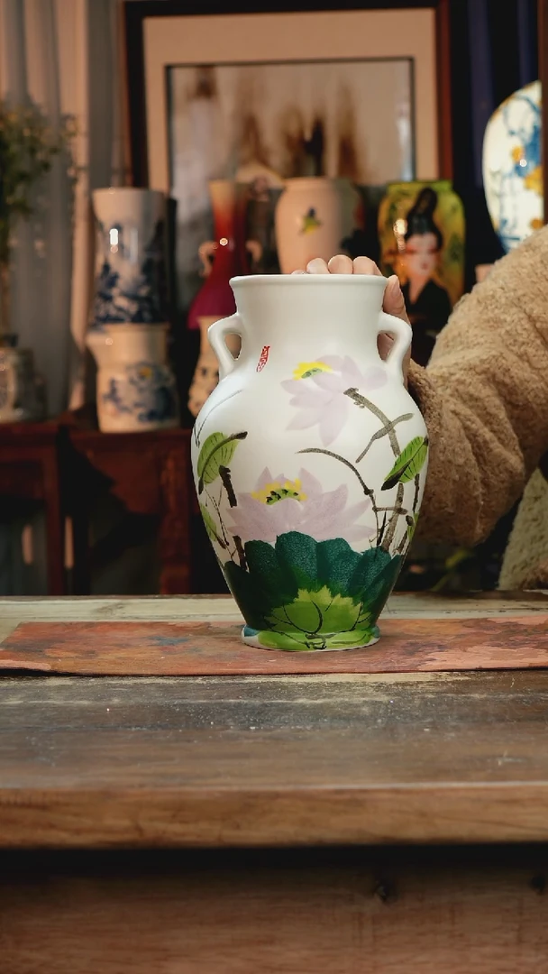 【闪购商品】瓷片景德镇纯手工釉下彩精品花瓶