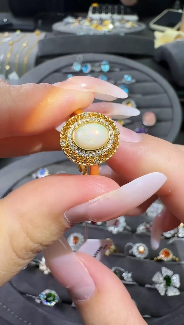 银S925镶嵌欧泊戒指【七天鉴赏期】