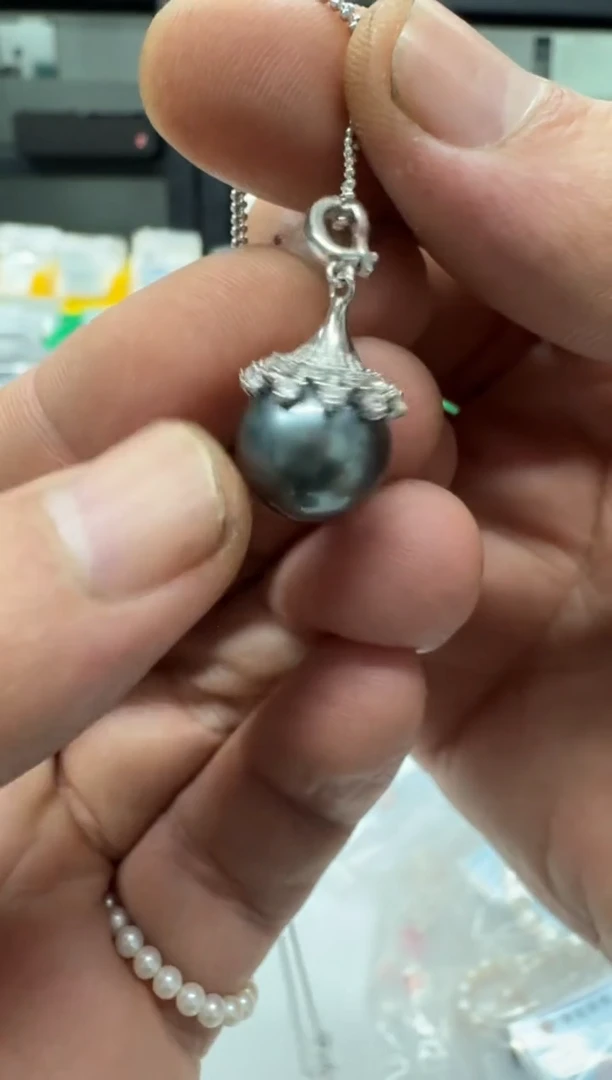 【闪购商品】海水珍珠吊坠(赠链)银S925镶嵌12-13mm