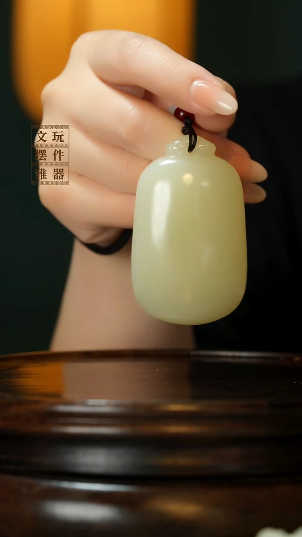 玉《平安如意无事牌》手把件摆件