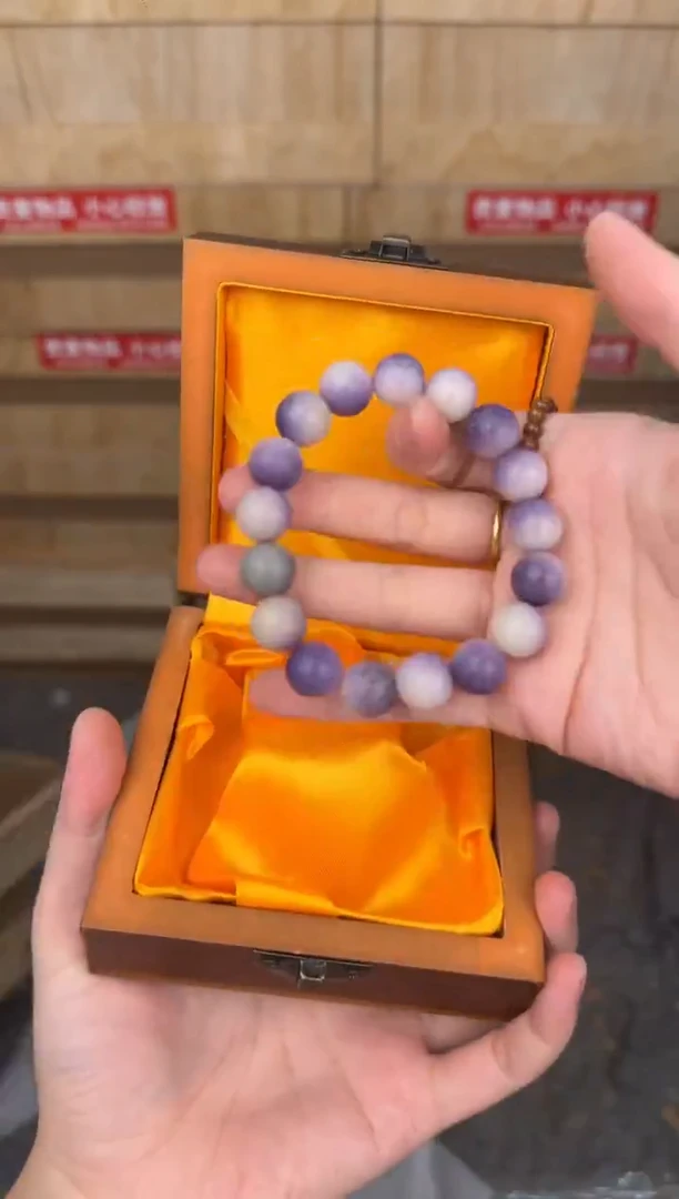 慈木器文玩阁紫白菩提单圈手串链接@@ys1005