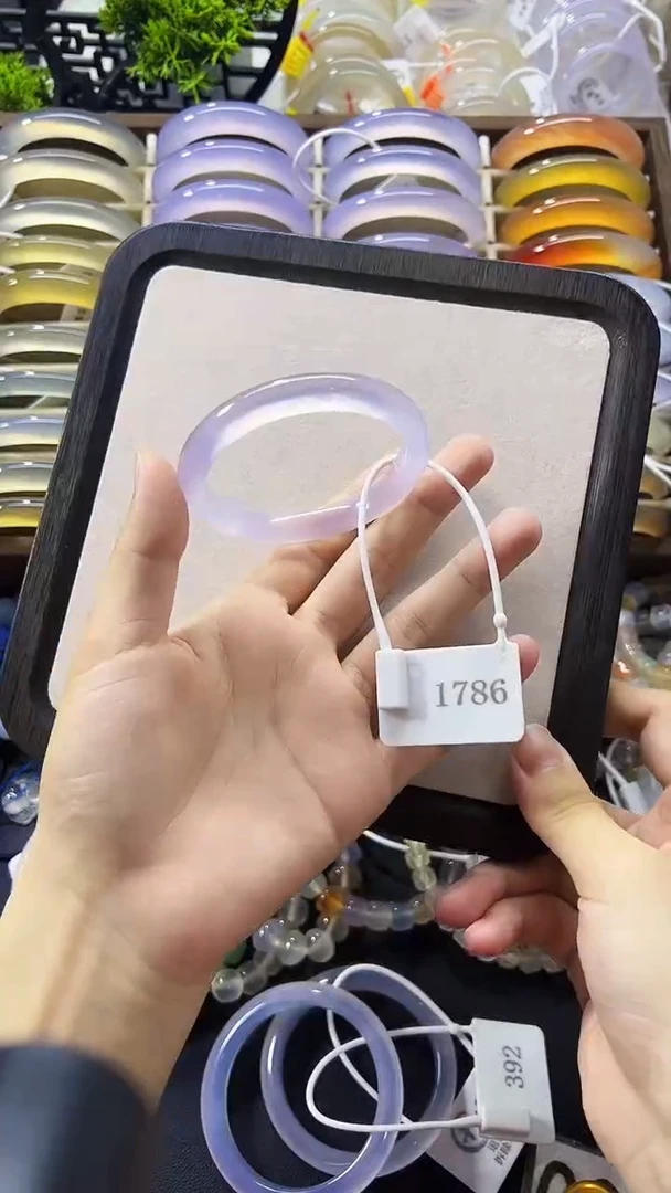 手镯玛瑙/玉髓未镶嵌52.5-9-8强刚冰紫