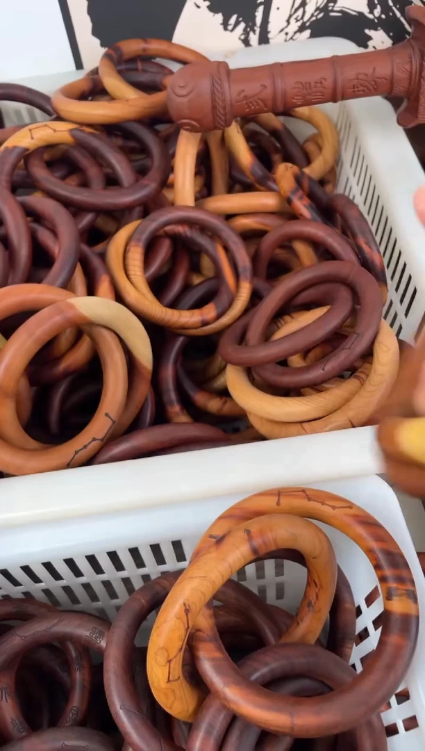 木桃木70乾坤圈六七星虎皮纹一物一拍