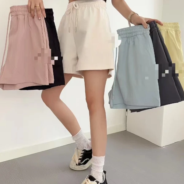 夏款 松紧腰短款 字母刺绣 显瘦百搭款